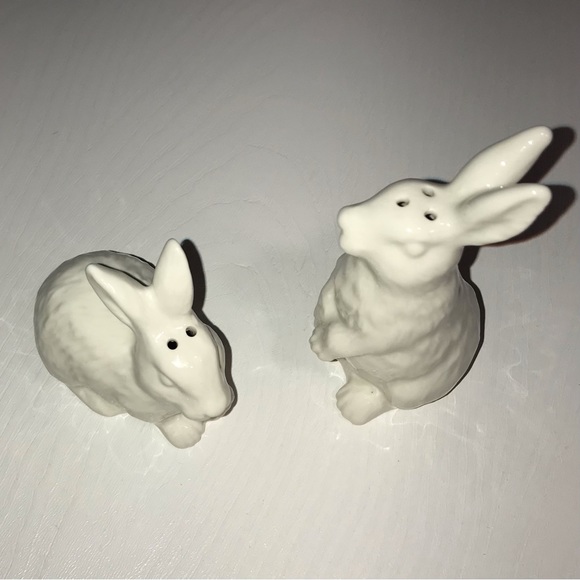 Ceramic Bunny Rabbit Salt and Pepper Shaker Set New in Box - Picture 4 of 8